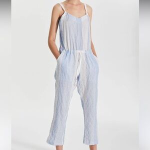 lemlem blue and white striped jumpsuit